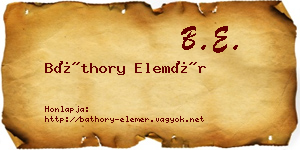 Báthory Elemér névjegykártya
